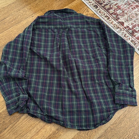 Polo by Ralph Lauren boy’s Dark Green and Red Plaid Shirt - Picture 4 of 4